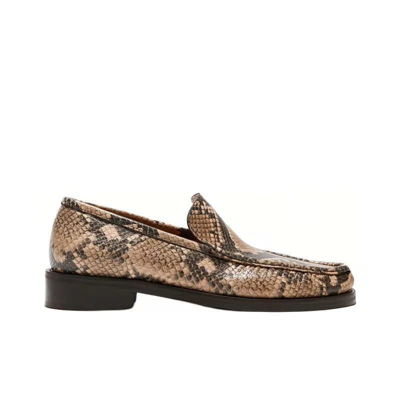 Acne Studios Snakeskin-print Leather Loafers-1
