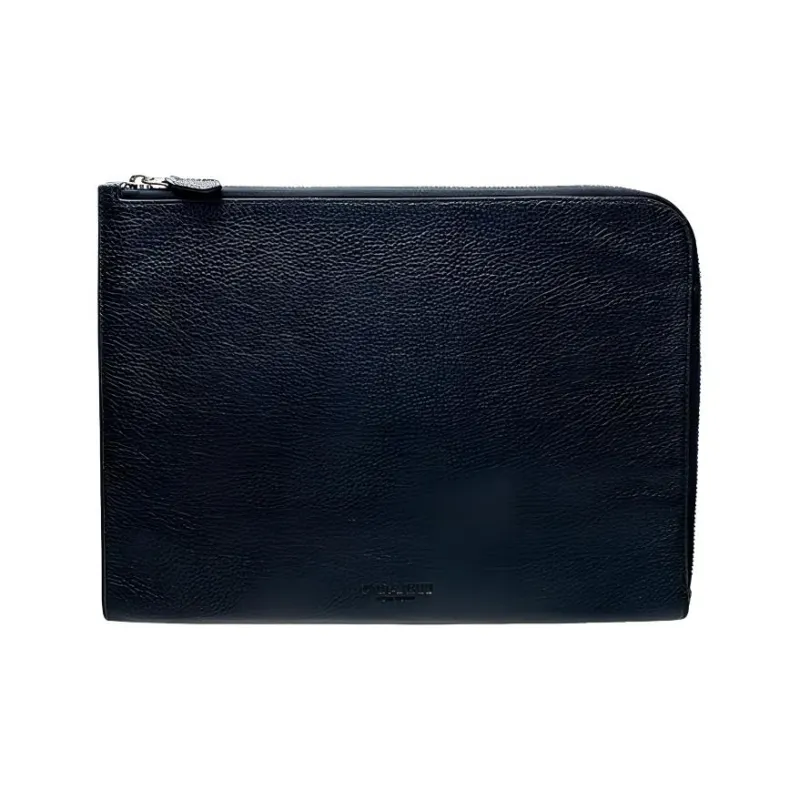COACH Leather Clutch Briefcase Tubas Men's Black-0