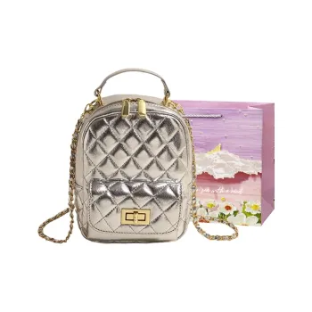 Bansusu PU Backpack, Travel Backpack, Crossbody Bag, Shoulder Bag, Handbag Women's Silver/Black/Gold