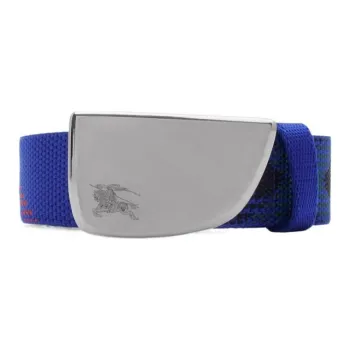 Burberry Polyamide Leather Belts Men's Blue Width 3CM