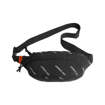 Morellybear Nylon One Shoulder Crossbody Fanny Pack Sling Bags Regular Unisex Black/White