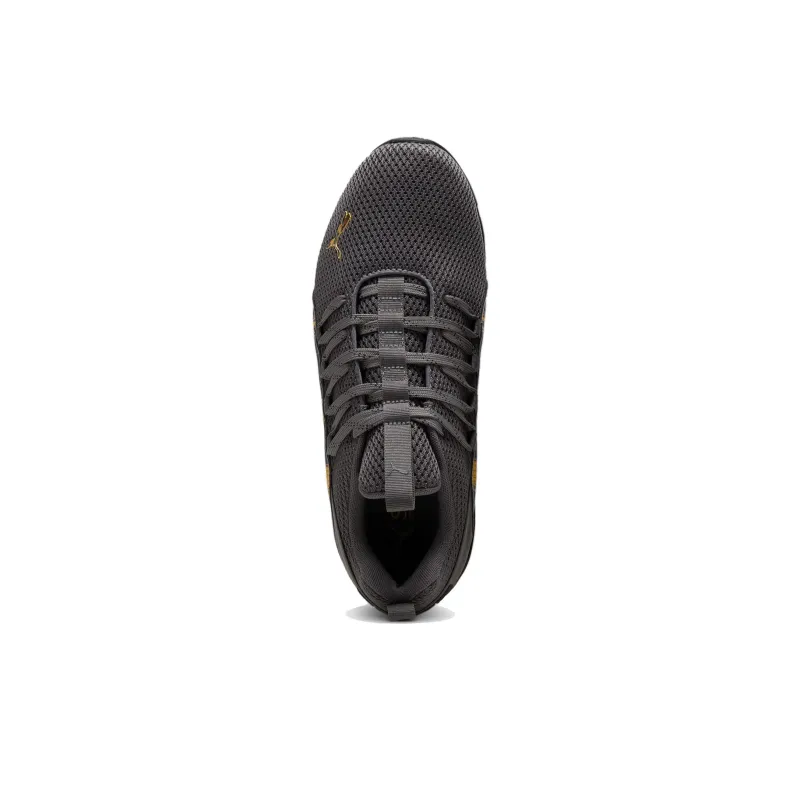 PUMA Axelion Anti Slip Wear Resistant Low Top Casual Running Shoes Men's Black Gray Yellow-3
