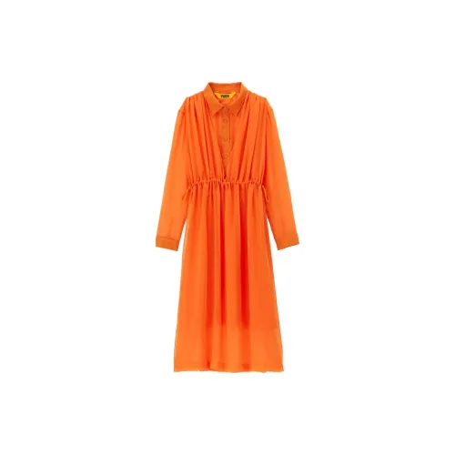 Onitsuka Tiger Long-Sleeved Dresses Women's Orange