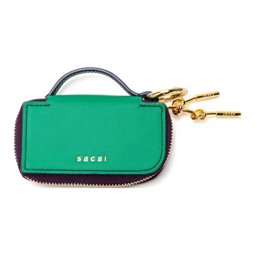 Sacai Key Pouches Green With Marine Blue Accents