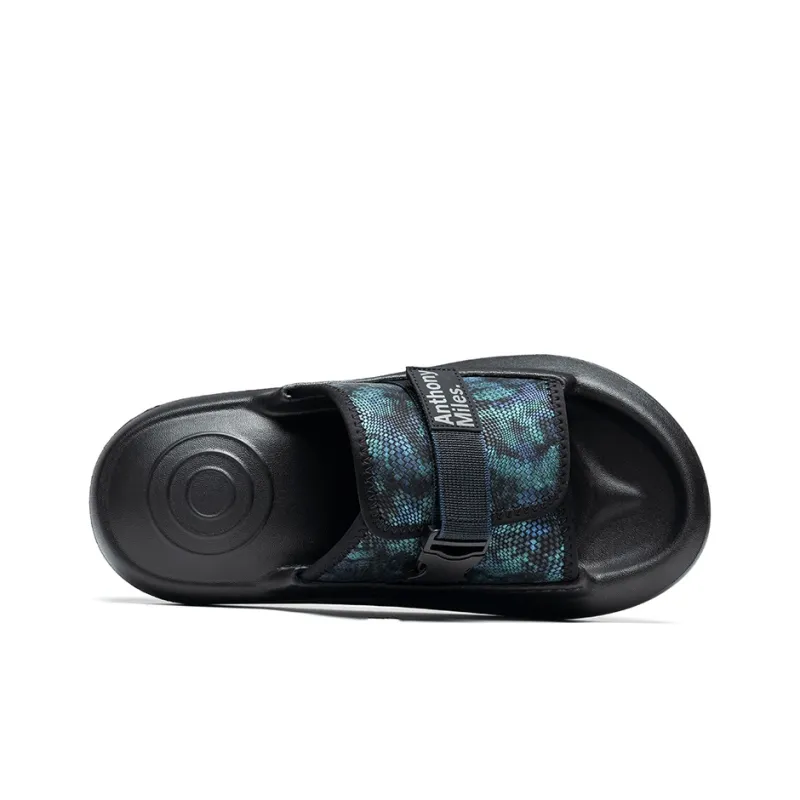 Anthony Miles Rubber Sole Slip Resistant Slide Slippers Men's Blue-4