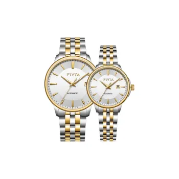 Fiyta Core Series Automatic Mechanical Movement Stainless Steel Strap Watch Unisex White Dial