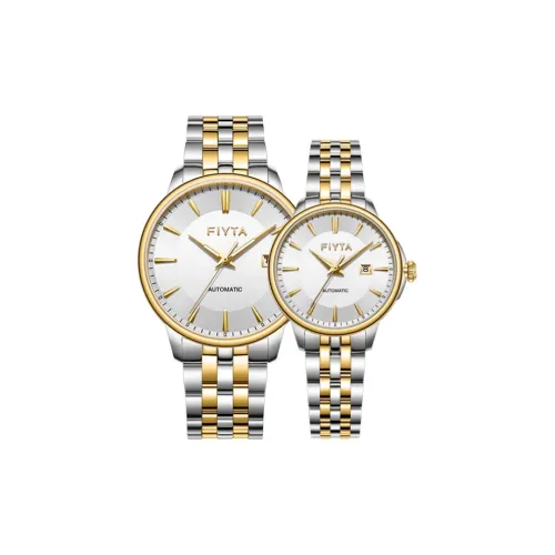 Fiyta Core Series Automatic Mechanical Movement Stainless Steel Strap Watch Unisex White Dial