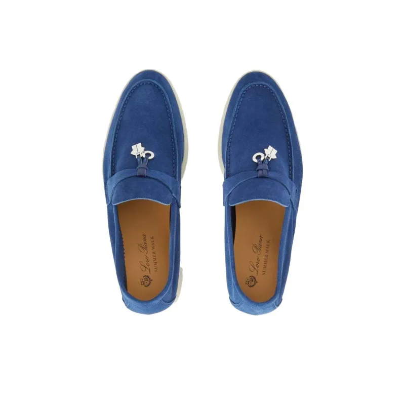 Loro Piana Summer Charms Walk Loafers Women's Blue-4