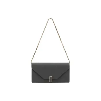 Valextra Iside Millepunte Calfskin Wallets Shoulder Bag Crossbody Bag Women's Smoke Gray