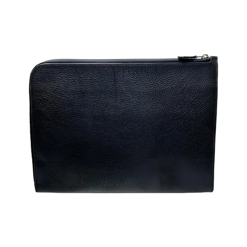 COACH Leather Clutch Briefcase Tubas Men's Black-2