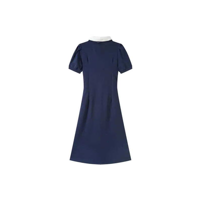 JOSR Short Sleeved Dresses Women's Navy Blue-1