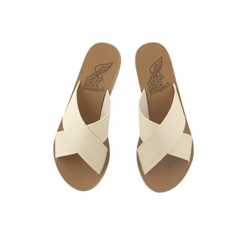 ANCIENT GREEK SANDALS Slide Slippers Women's Gray White-3