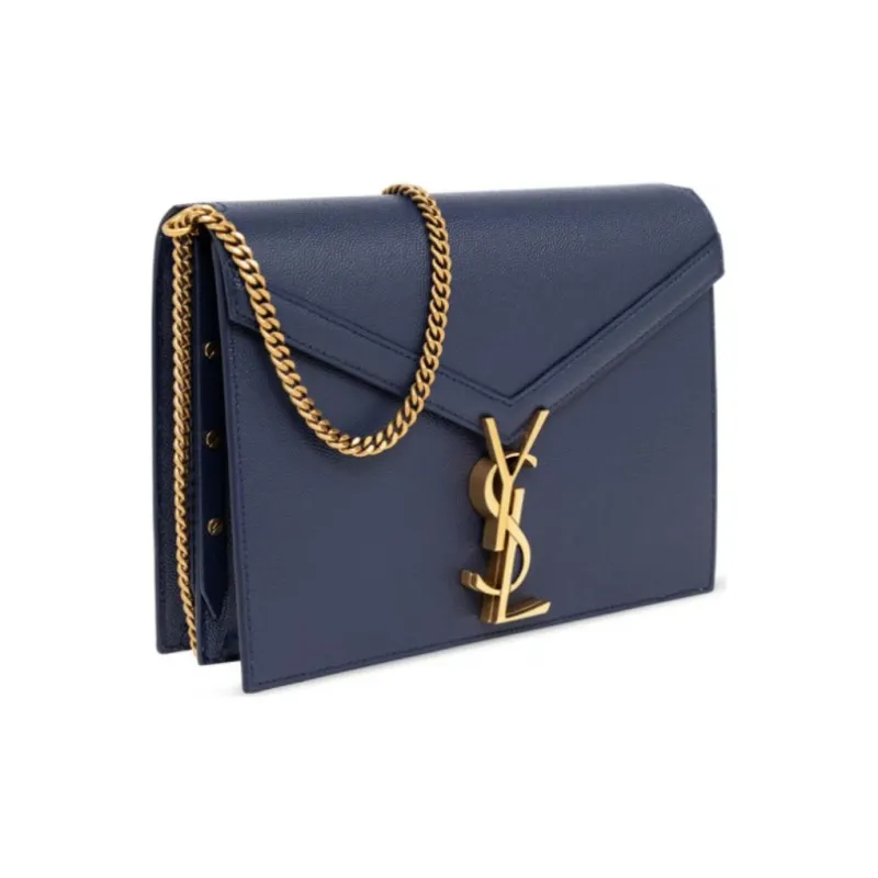 SAINT LAURENT CASSANDRA Calfskin Crossbody Bag, Shoulder Bag Women's Marine Blue-1
