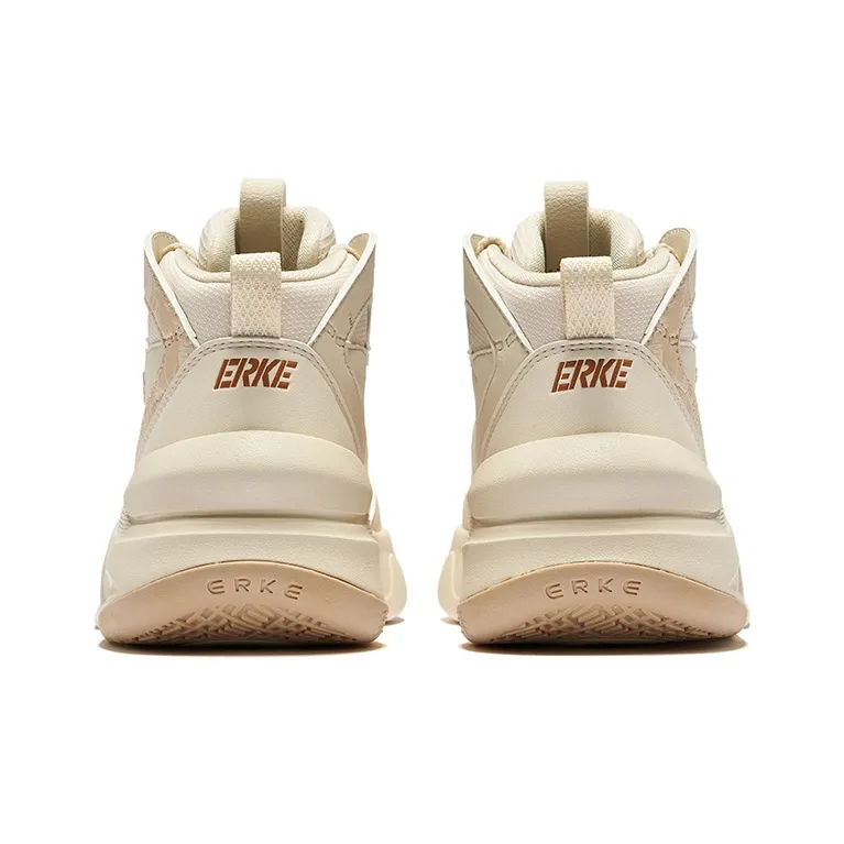 Erke Palace Night Garden 3 Wear-Resistant Slip-Resistant Mid-Top Skateboard Shoes Women's Egg Cream Gray Oat-4