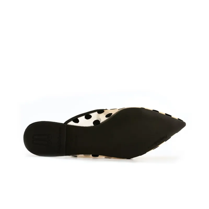 PrettyBallerinas Odor-Resistant Wrap-toe Slippers Women's Beige Black-4