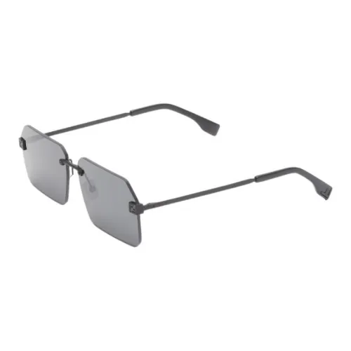 FENDI Acetate Metal Rectangular Sunglasses Men's Black