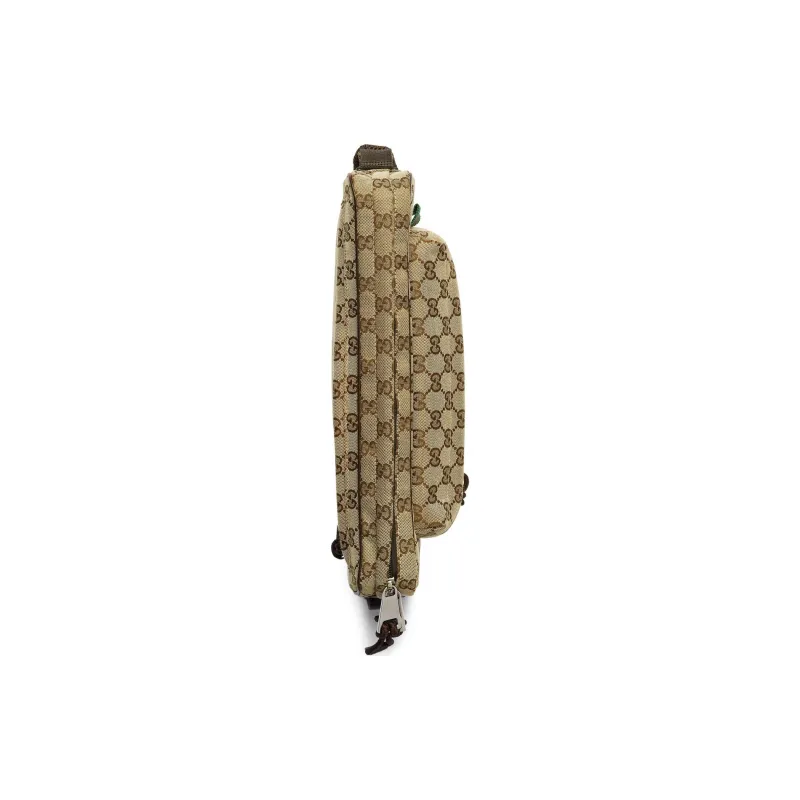 GUCCI Canvas Shoulder Bag Crossbody Bag Small Size Men's Beige & Ebony-4