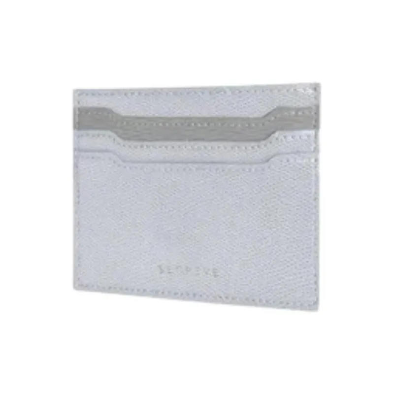 SENREVE Leather Card Holder Women's Ice Blue With Silver Accents-0