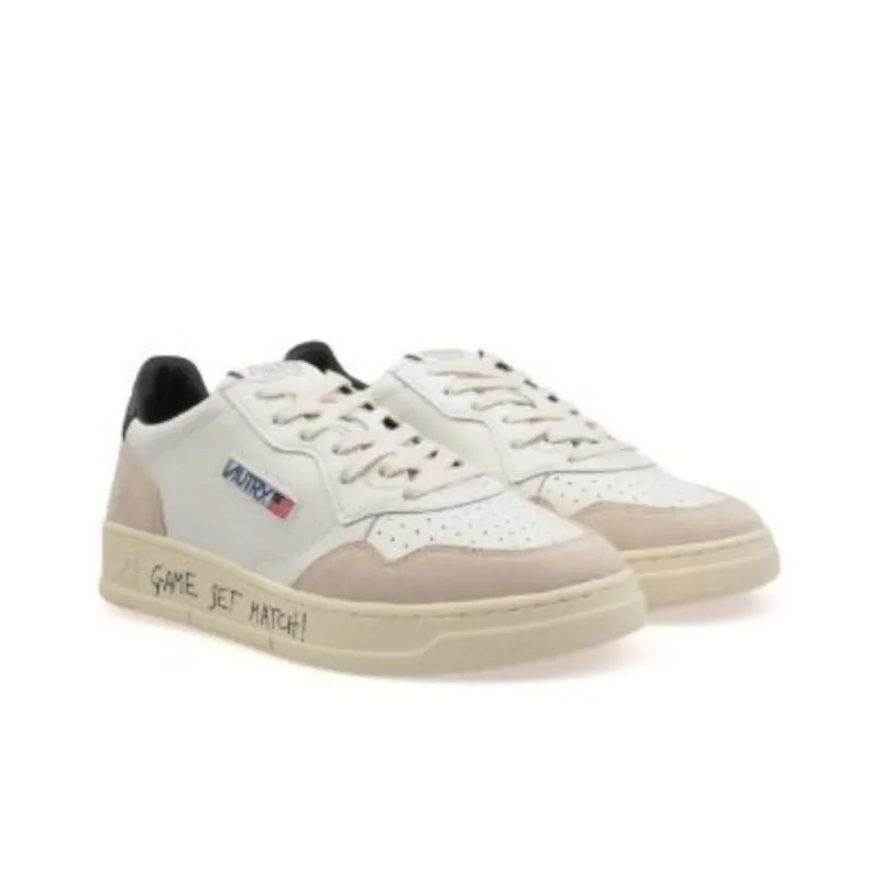 AUTRY Medalist Leather Low Game Set Match! White Black Grey-2
