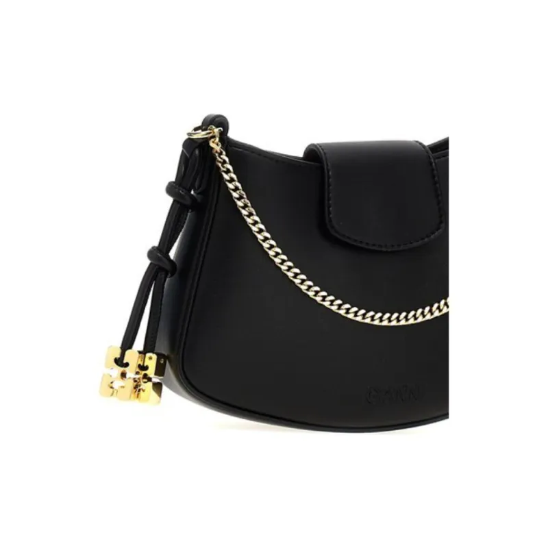 GANNI Logo Charm Knot Detailed Tote Bag-2