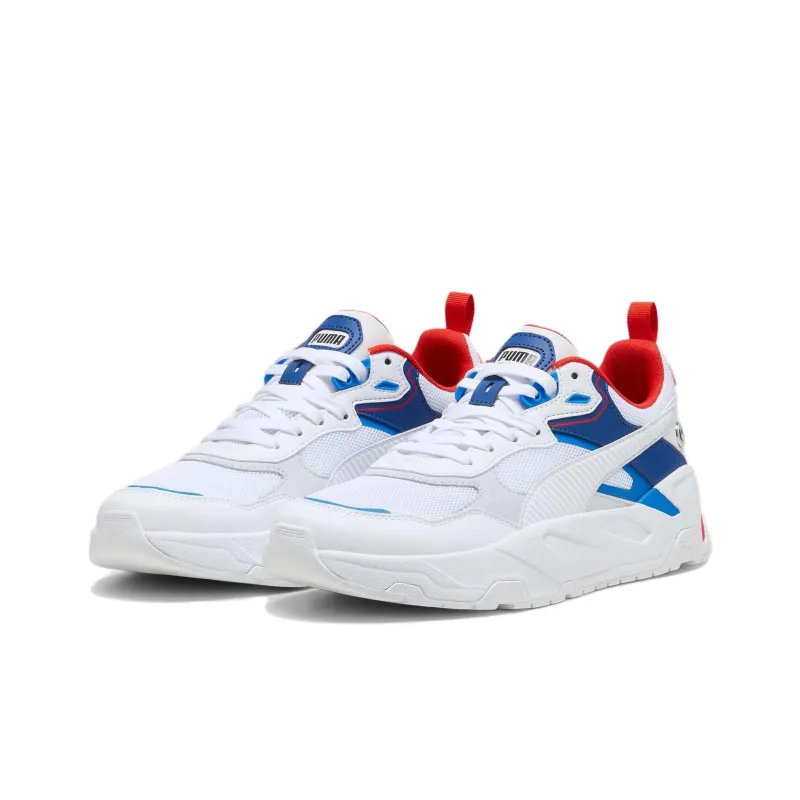 PUMA BMW M Motorsport Anti Slip Wear Resistant Low Top Casual Shoes Men's White Blue Red-2