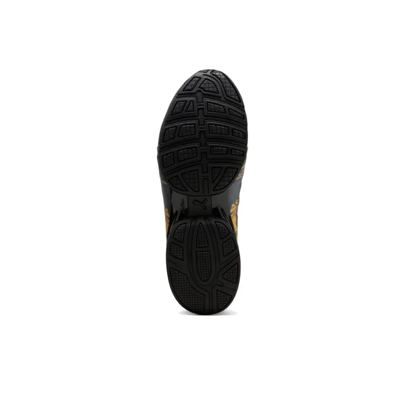 PUMA Axelion Anti Slip Wear Resistant Low Top Casual Running Shoes Men's Black Gray Yellow-4