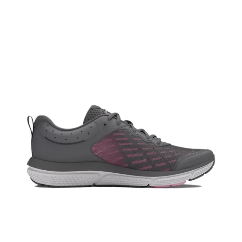 Under Armour Charged Assert 10 Cushioning Slip Resistant Low Top Casual Running Shoes Women's Gray Pink-1