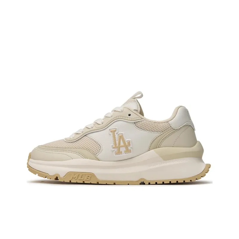 MLB Chunky Runner Cushioning Wear Resistant Low Top Casual Running Shoes Unisex Ivory-0