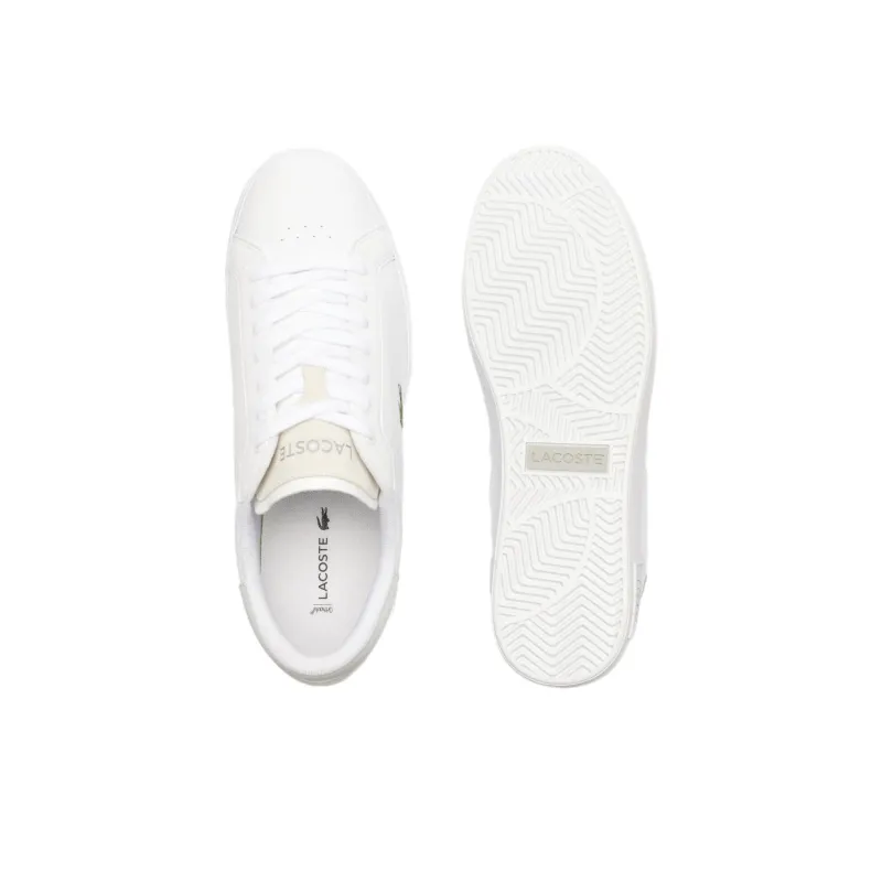 LACOSTE Powercourt Low Top Skateboard Shoes Men's White-4