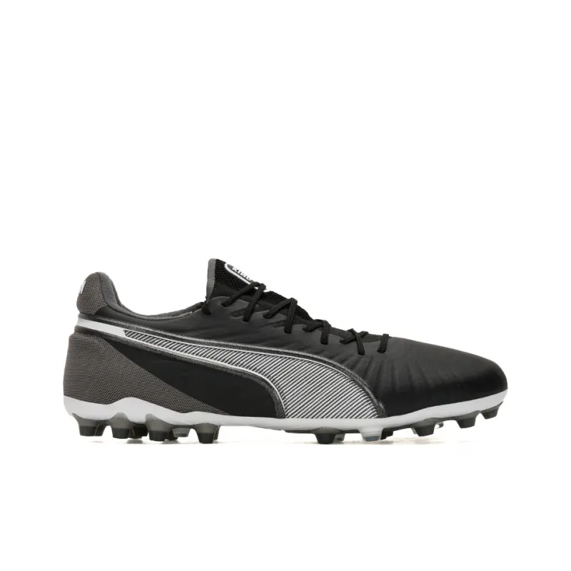 PUMA King Ultimate MG Rubber Short Studs Artificial Ground Anti-Slip Wear-Resistant Soccer Shoes Men's Black Gray-1