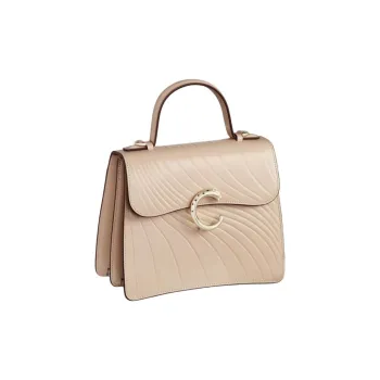CARTIER Panthère De Cartier Calfskin Shoulder Bag Crossbody Bag Handbag Small Size Women's Beige