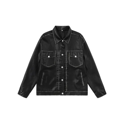 After Home Party Leather Jackets Unisex Black