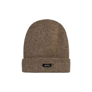 A.P.C Logo Patch Ribbed Beanie