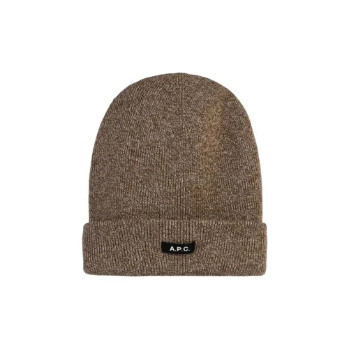 A.P.C Logo Patch Ribbed Beanie