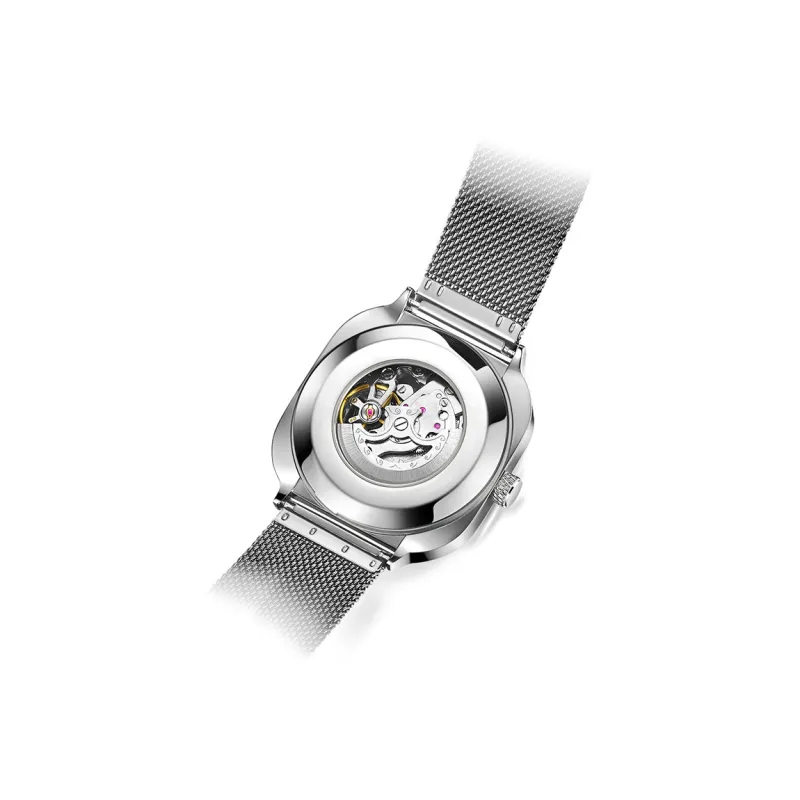 KUN HUANG Mechanical Movement Watch Men's Watches Silver Dial-2