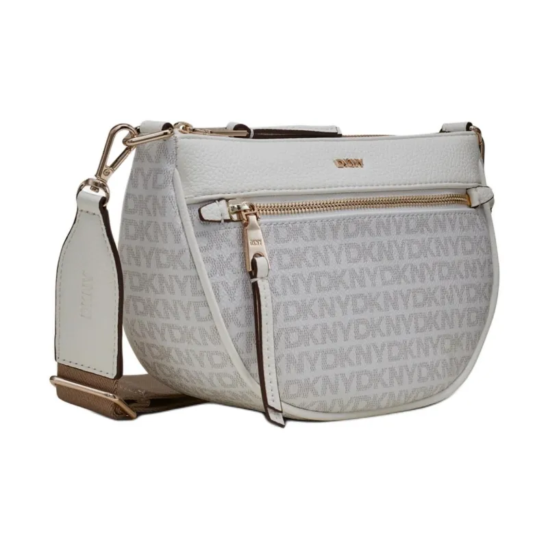 DKNY Polyurethane Decoration Bonded Vinyl Chloride Crossbody Bag Women's White-1