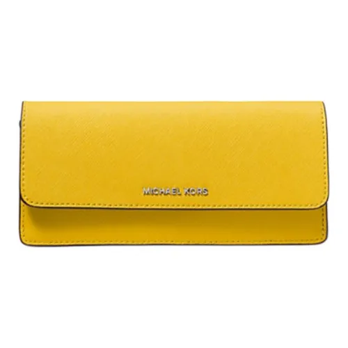 MICHAEL KORS Jet Set Saffiano Leather Wallet Large Size Women's Dandelion Yellow