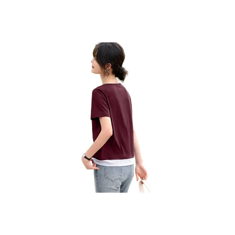 XWI SS24 T Shirt Women's Red Wine-1