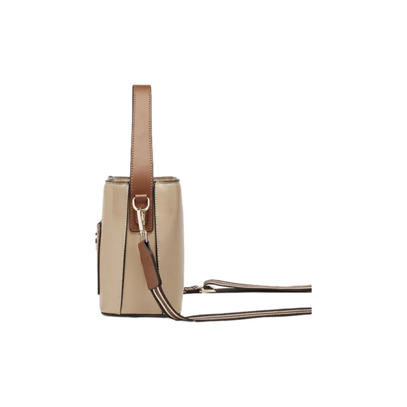 CORALDAISY Synthetic Leather Shoulder Bag Handbag Crossbody Bag Cell Phone Pouch Women's Milk Tea Apricot-3