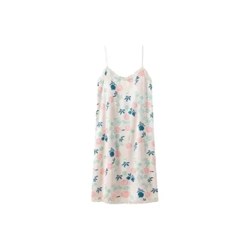 CAIHENGTONG SS24 Nightgown Women's Green Leaf Red Fruit