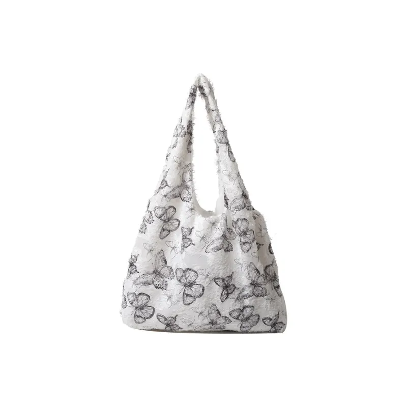 CORE BIRD Fabric Shoulder Bag Women's Ecru/Gray/Pink/Black-4