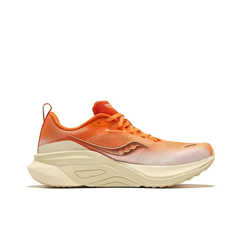 Saucony Cushioning Slip Resistant Breathable Coverage Support Low Top Casual Running Shoes Women's Orange Beige-1