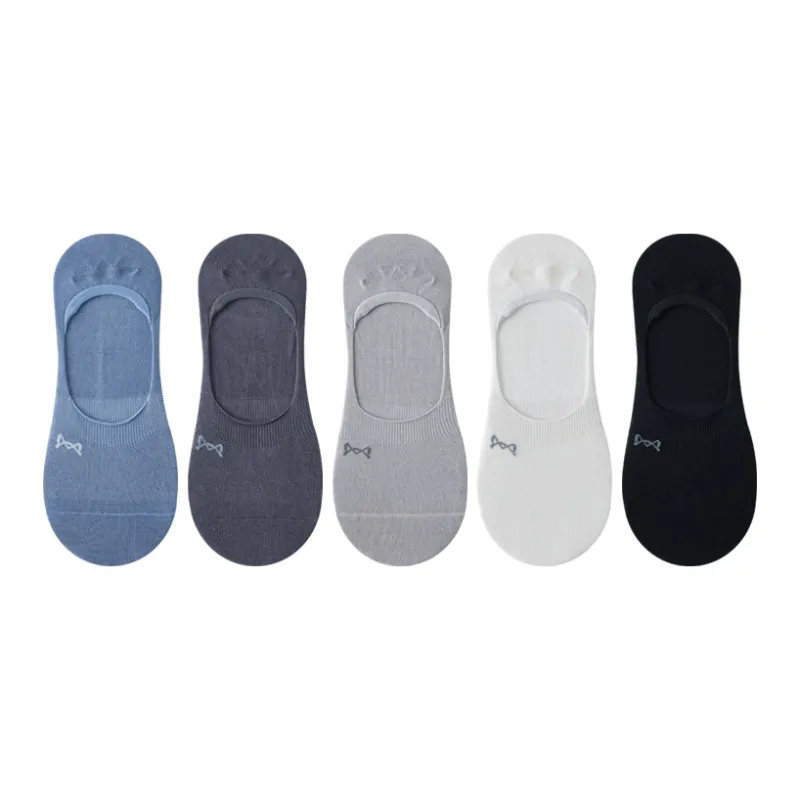 MIIOW No Show Socks Comfortable Moisture Wicking Minimalist Style Versatile Comfortable Men's 5 Pack-0