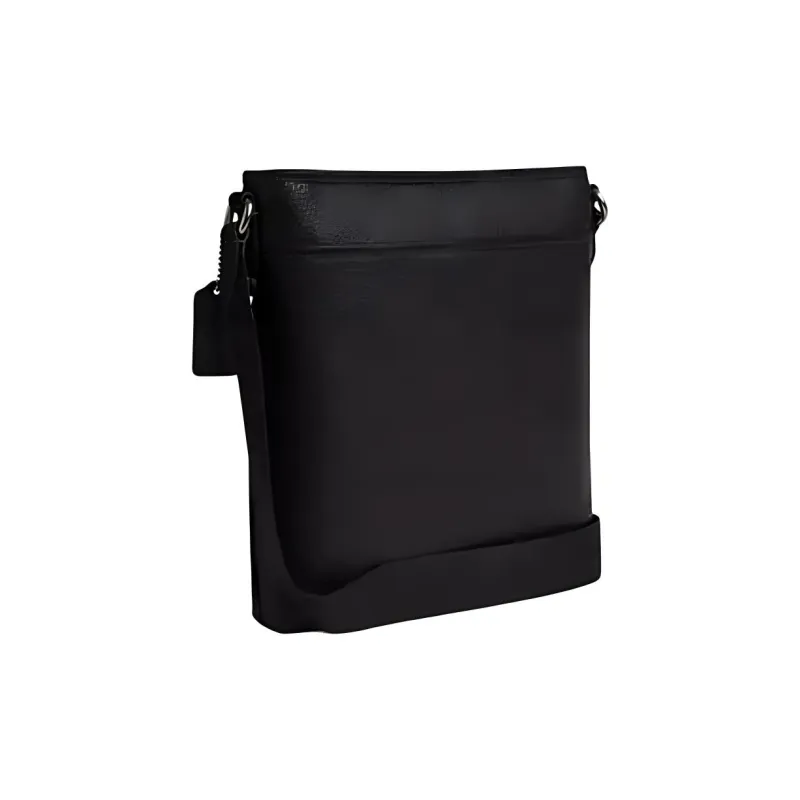 COACH Refined Pebble Leather With Smooth Calfskin Shoulder Bag, Crossbody Bag Medium Size Men's Black-1