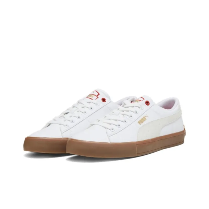 PUMA Bari Anti Slip Wear Resistant Low Top Skateboard Shoes Unisex White-2