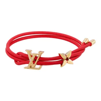 LOUIS VUITTON Calfskin Bracelets Women's Red
