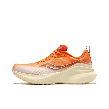 Saucony Cushioning Slip Resistant Breathable Coverage Support Low Top Casual Running Shoes Women's Orange Beige