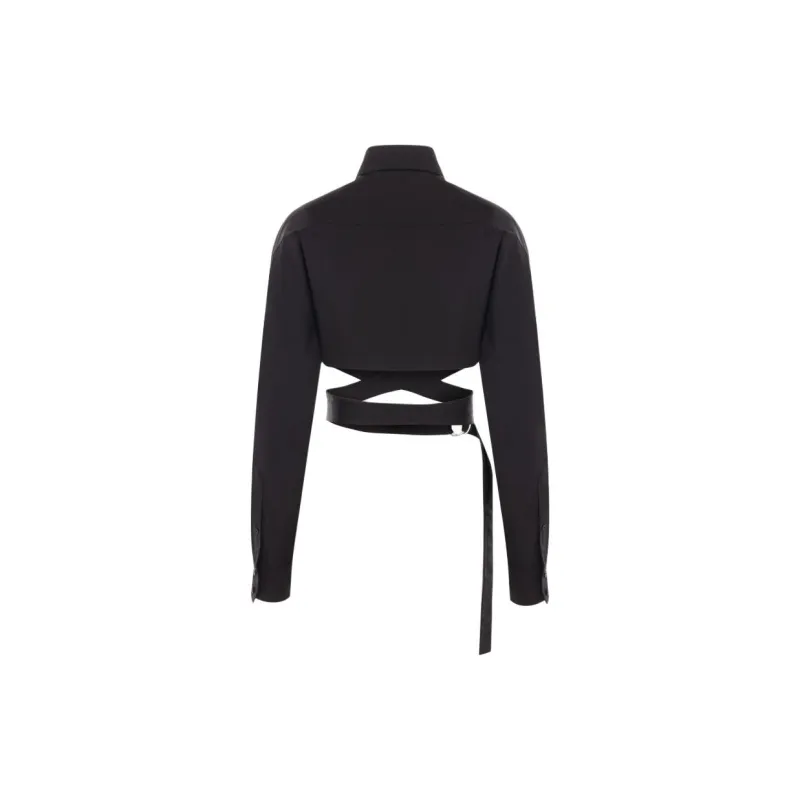 Alaia Cross Over Poplin Shirt-1