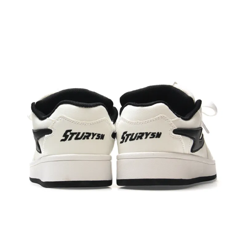 STUR YSN Wear resistant And Lightweight Low Top Skateboard Shoes Unisex White Black-6