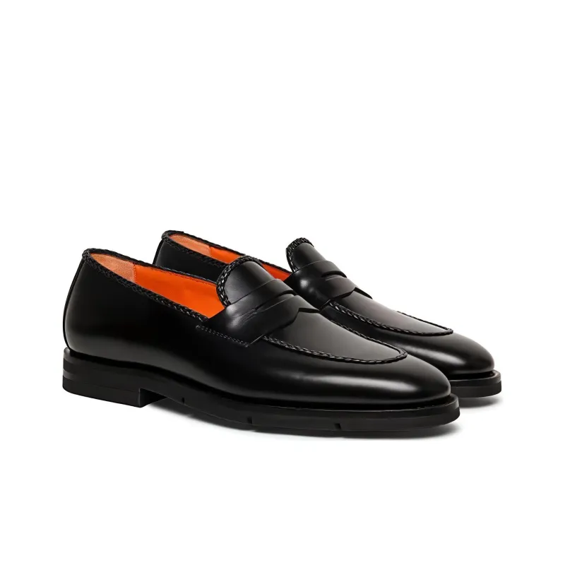 Santoni Loafers Men Black-2
